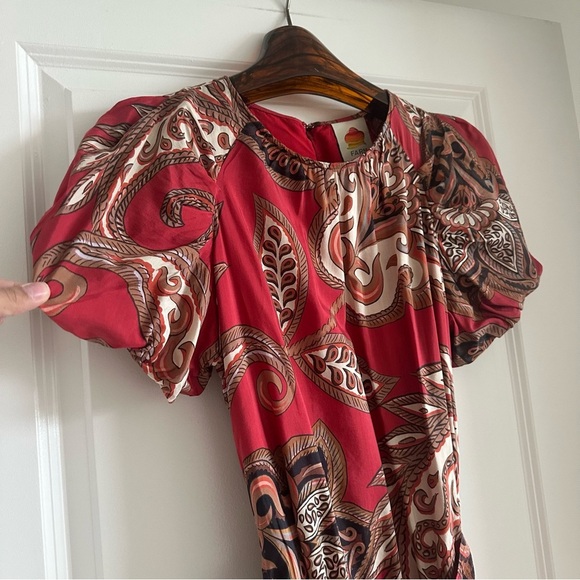 Farm Rio Leopard Paisley Burgundy Mini Dress - Picture 3 of 9